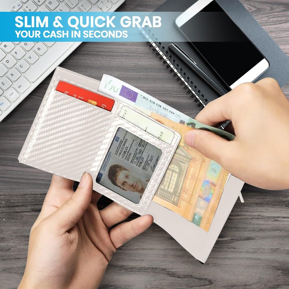 3111 Minimalist Smart Wallet with AirTag Holder, Carbon Fiber, RFID - Picture 7 of 8